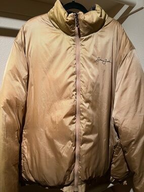 Sean John Beige & Brown Reversible Puffer Jacket